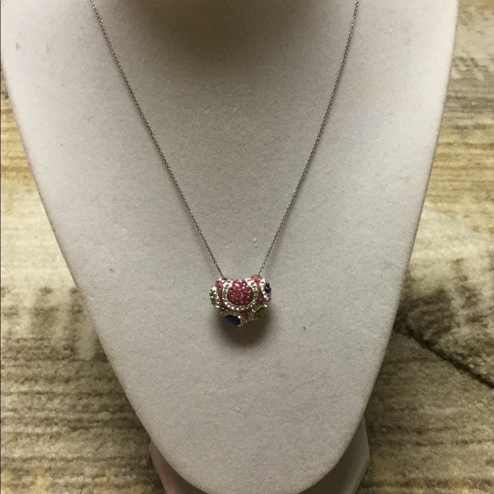 Crystal Heart Multi Color Necklace
